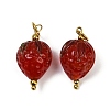 304 Stainless Steel with Handmade Lampwork Pendants STAS-Q352-02G-A-1