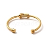 Ion Plating(IP) 304 Stainless Steel Infinity Beaded Twist Rope Open Cuff Bangle for Women BJEW-P283-08G-2