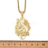 304 Stainless Steel Laser Cut Flower Musical Note Pendant Box Chain Necklaces for Women Men NJEW-E156-02G-5