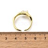 Square Brass Cat Eye Cuff Rings RJEW-G344-01G-01-5