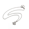 304 Stainless Steel Crystal Rhinestone Heart Pendant Cable Chain Necklaces for Women NJEW-Z056-01A-P-4