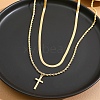 2Pcs Alloy Cross Pendant Necklace Sets PW-WG2F292-01-3