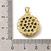 Brass with Natural Shell Carved Pendants KK-Z091-05G-02-3