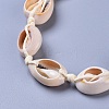 Adjustable Cowrie Shell Beaded Necklace and Bracelets Jewelry Sets SJEW-JS01019-02-4
