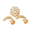 Flower Brass Micro Pave Cubic Zirconia Fold Over Clasps KK-S531-30G-C-2