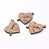 2-Hole Wooden Sewing Buttons X-WOOD-S037-057-1