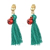 Christmas Tree Tassel Dangle Earrings EJEW-JE06105-1