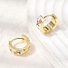 Flower Brass Hoop Earrings EJEW-D352-07G-3