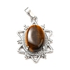 Natural Tiger Eye Pendants G-B033-03P-16-2