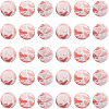 30pcs Round with Paw Pattern Silicone Focal Beads SIL-SC0002-03C-1
