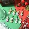 7Pcs 7 Colors Christmas Tree Handmade Porcelain & ABS Plastic Imitation Pearl Angel Pendant Decorations HJEW-FS00082-4