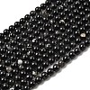 Natural Black Tourmaline Beads Strands G-F666-05-6mm-2