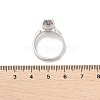 Rhodium Plated 925 Sterling Silver Moissanite Adjustable Rings for Women RJEW-U038-07P-5