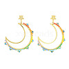 Brass Linking Ring Studs Earring EJEW-MZ00134-1