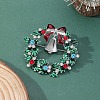 Christmas Wreath & Bell Alloy Rhinestone Pendant Necklaces & Dangle Earrings & Charm Bracelets & Brooch Sets WG06691-10-2