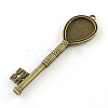 Skeleton Key Tibetan Style Alloy Big Pendant Cabochon Settings TIBEP-S292-05AB-FF-2