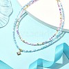 2Pcs 2 Style Glass Seed Beaded Necklaces Set NJEW-JN04356-2