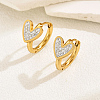 Fashionable Heart-shaped Earrings with Water Drill for Women NH7880-1