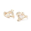 Brass Micro Pave Clear Cubic Zirconia Charms KK-F871-41G-2