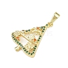 Christmas Brass Micro Pave Cubic Zirconia Pendants KK-H518-03C-G-2