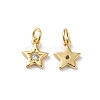 Rack Plating Brass Micro Pave Clear Cubic Zirconia Charms KK-D074-01G-1