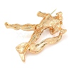 Golden Zinc Alloy with Rhinestone Brooches JEWB-B018-03G-12-2