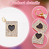 20Pcs 4 Colors Alloy with Rhinestone Pendants PALLOY-AB00097-4