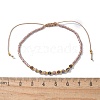 2mm Faceted Natural Rhodonite Beaded Braided Adjustable Bracelets for Women PF2854-3-4