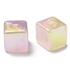 UV Plating Rainbow Iridescent Opaque Acrylic Beads MACR-D081-17-2