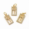 Rack Plating Brass Micro Pave Cubic Zirconia Charms ZIRC-M120-11G-3