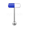 Capsule 304 Stainless Steel & Acrylic Straight Barbell 15 Gauge Piercing Tongue Rings for Women Men WG1AE5D-02-1