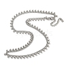 304 Stainless Steel Round Ball Charms Link Chain Necklaces NJEW-G119-01P-1