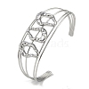 Non-Tarnish 304 Stainless Steel Hollow Open Cuff Bangles BJEW-Q348-03P-05-1