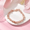 Natural Sunstone Chip Beads Stretch Bracelets for Women BJEW-JB10688-02-2