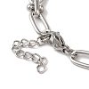 304 Stainless Steel Oval Link Chain Bracelets for Women BJEW-B092-08P-01-3