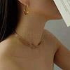 304 Stainless Steel Mesh Chain Necklace for Men Women NJEW-P271-02G-4