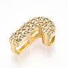 Brass Micro Pave Cubic Zirconia Charms KK-N254-217G-J-2