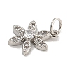 Rack Plating Brass Micro Pave Clear Cubic Zirconia Charms KK-U030-19P-2