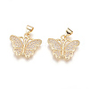 Brass Micro Pave Cubic Zirconia Pendants X-ZIRC-G164-01G-1