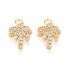 Brass Micro Pave Clear Cubic Zirconia Pendants KK-T077-51G-1