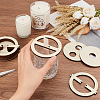 BENECREAT 16Pcs 4 Style Plywood Candle Wick Holders WOOD-BC0001-14-3