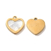 Ion Plating(IP) 304 Stainless Steel Heart Charms STAS-A080-12G-2