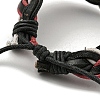 Adjustable PU Leather Braided Cord Bracelets with Waxed Cord BJEW-F468-02-4