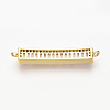 Brass Micro Pave Cubic Zirconia Links ZIRC-T004-66G-3