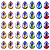 70Pcs 7 Colors Pointed Back Glass Rhinestone Cabochons RGLA-TA0001-06-3