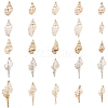 5Pcs Electroplate Natural Spiral Shell Pendants BSHE-YW0001-09-2