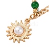 Sun Alloy Plastic Pearl Pendant Necklaces for Women NJEW-U013-11G-3