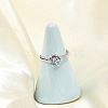 Rhodium Plated 925 Sterling Silver Moissanite Adjustable Rings RJEW-U038-12P-1