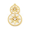 Rack Plating Brass Micro Pave Cubic Zirconia Pendants KK-N255-04B-G-RS-1