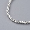925 Sterling Silver Beads Stretch Bracelet Sets BJEW-JB04975-5